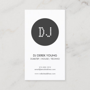 Modern Monogram Logo for DJs Business Card