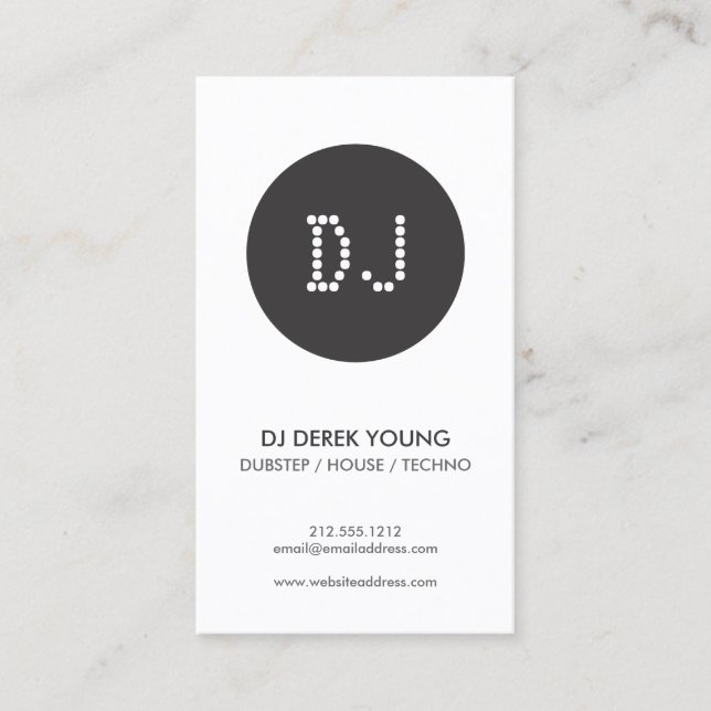 Modern Monogram Logo for DJs Business Card (Front)