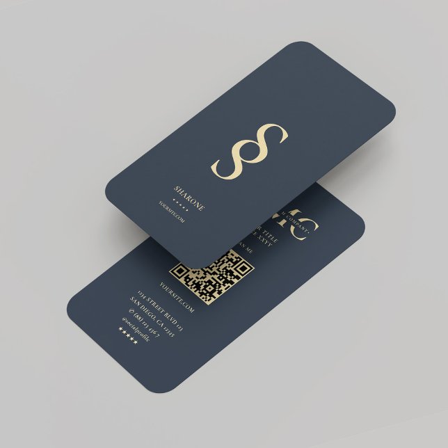 Modern Monogram Logo S Dark Blue Professional Business Card (Modern Monogram Logo S Dark Blue Professional Business Card
)