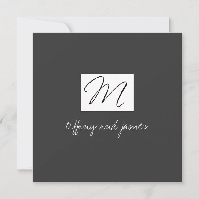 Modern Monogram Logo Wedding Invitation (Front)