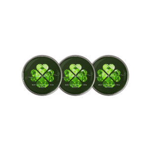 Modern Monogram Lucky Clover Lucky Golf Ball Marker