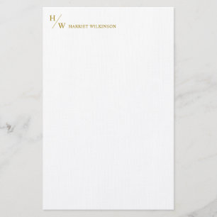 Modern Monogram Luxury Gold Personal Stationery 