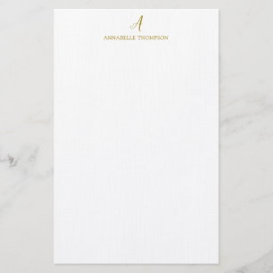 Modern Monogram Luxury Gold Personal Stationery 