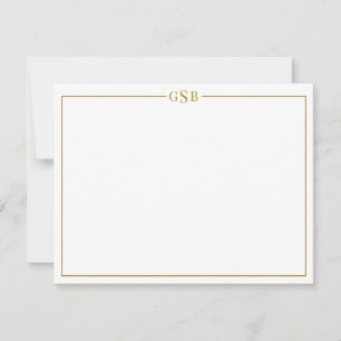 Modern Monogram Luxury Gold Personal Stationery No Note Card