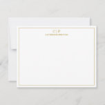 Modern Monogram Luxury Gold Personal Stationery Note Card