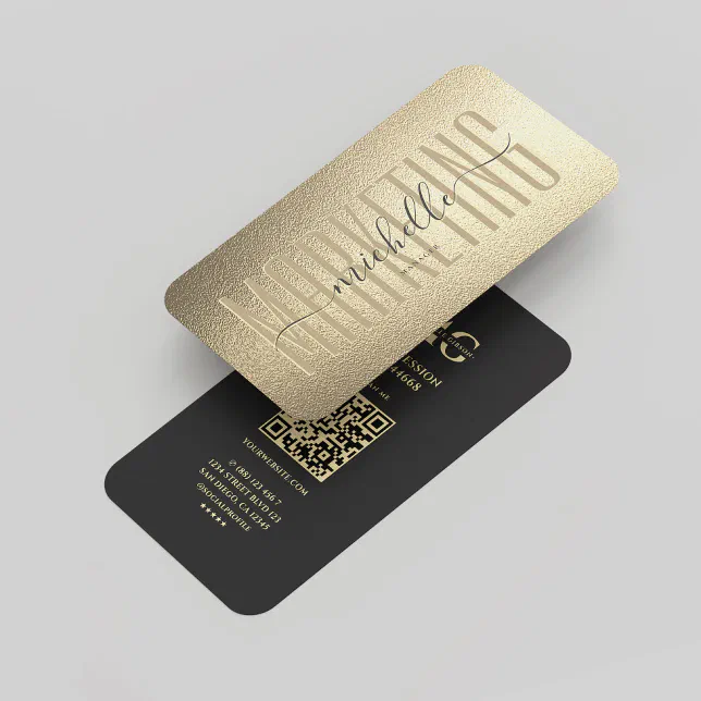 Modern Monogram Marketing Professional Faux Gold Business Card | Zazzle