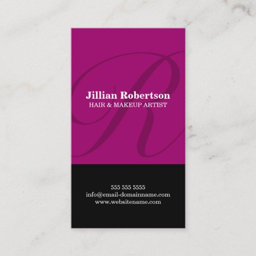Modern Monogram Mauve Business Cards