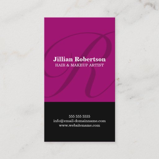 Customizable Modern Monogram Mauve Business Cards