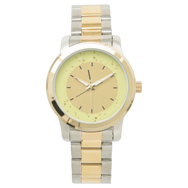 Modern  Monogram Men's Silver & Gold  Watch (Front)