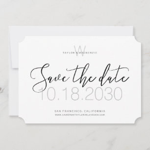 Modern Monogram Minimal Save the Date