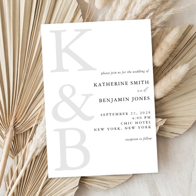 Modern Monogram Minimalist All in One Wedding Invitation (Creator Uploaded)