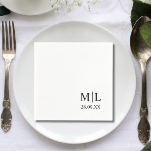 Modern Monogram Minimalist Custom Wedding Napkins