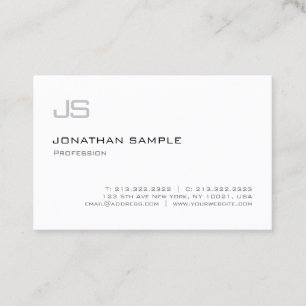 Modern Monogram Minimalist Professional Plain Business Card
