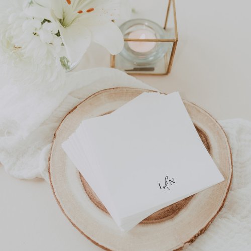 Modern Monogram Minimalist Wedding Couple Initials Napkins