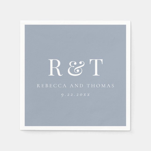 Modern Monogram Minimalist Wedding Napkins (Front)