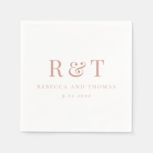 Modern Monogram Minimalist Wedding Napkins