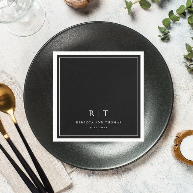 Modern Monogram Minimalist Wedding Napkins (Creator Uploaded)