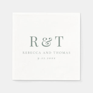 Modern Monogram Minimalist Wedding Napkins