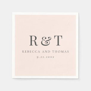Modern Monogram Minimalist Wedding Napkins