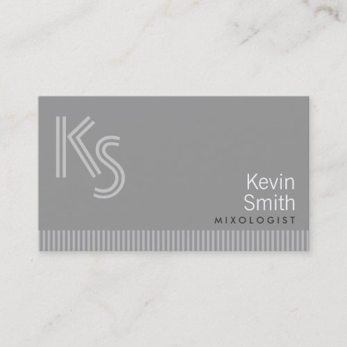 Modern Monogram Mixologist Business Card