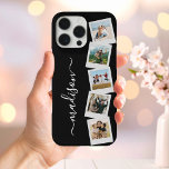 Modern Monogram Name 5 Photo Collage iPhone 16 Pro Max Case<br><div class="desc">Create your own photo collage phone case featuring 5 of your favorite pictures in a simple photo collage alongside modern monogram name in elegant script typography.</div>