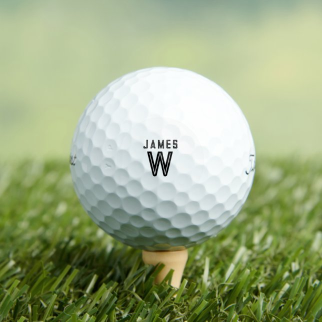 Modern Monogram Name and Initial Titleist Pro VI Golf Balls (Insitu Tee)