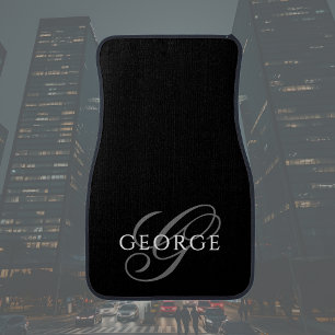 Modern Monogram Name Car Floor Mat