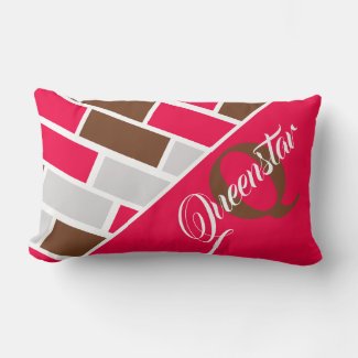 Modern Monogram Name Geometric Pink Brown Pattern
