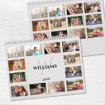Modern Monogram Name Grey Custom Photo Calendar<br><div class="desc">Create your own modern custom photo wall calendar. The chic neutral grey cover shows all your photos lining the edges with grey separating them and a space in the middle with your name, monogram, and the year in an elegant font. Take your favorite photos and replace the sample images for...</div>