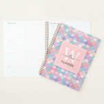 Modern Monogram Name Initial Mermaid Pale Pink Planner<br><div class="desc">Modern Monogram Name Initial Mermaid Pale Pink Planner. Personalized planner. Features mermaid scales pattern with glitter effect. Pattern vector designed by brgfx.</div>