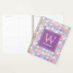 Modern Monogram Name Initial Mermaid Purple Planner<br><div class="desc">Modern Monogram Name Initial Mermaid Purple Planner. Personalized planner. Features mermaid scales pattern with glitter effect. Pattern vector designed by brgfx.</div>