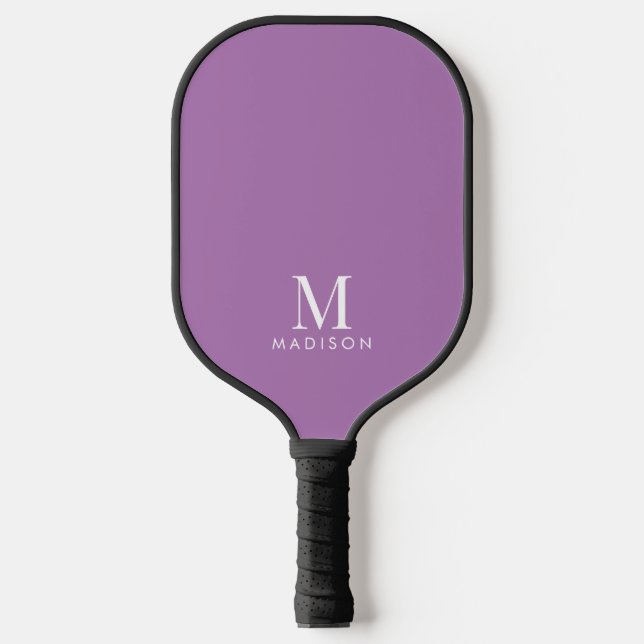 Modern Monogram Name Lavender Pickleball Paddle (Front)