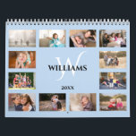 Modern Monogram Name Light Blue Custom 2024 Photo Calendar<br><div class="desc">Create your own modern custom photo calendar. The chic light blue cover shows all your photos lining the edges with baby blue separating them and a space in the middle with your name, monogram, and the year in an elegant font. Take your favorite photos and replace the sample images for...</div>