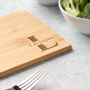 Modern Monogram Name Minimalist Charcuterie Engraved Cutting Board