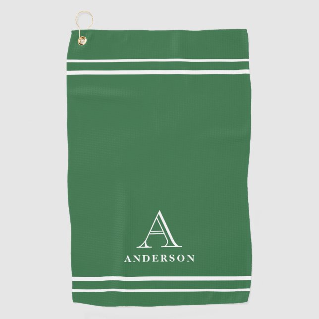 Modern Monogram Name, Personalized Golf Gift Towel (Front)