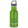 Modern Monogram Name Personalized Small Green Stainless Steel Water Bottle