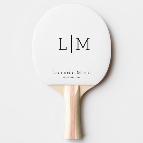 Modern Monogram Name  Ping Pong Paddle
