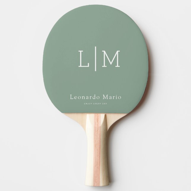 Modern Monogram Name  Ping Pong Paddle (Front)
