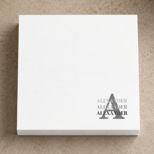 Modern Monogram Name Post-it Notes
