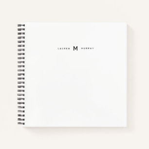 Modern Monogram Name Stylish Typography Notebook
