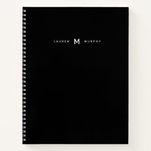 Modern Monogram Name Typography Notebook