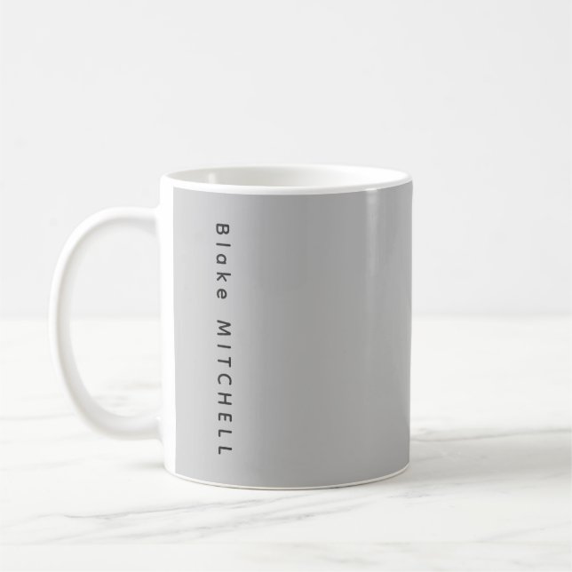 Modern Monogram Name Urban Gray Coffee Mug (Left)