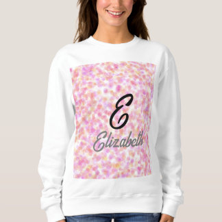 Modern Monogram Name Watercolor Pink Yellow Spots Sweatshirt