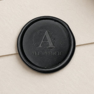 Modern Monogram Name Wax Seal Sticker