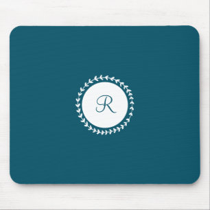 Modern Monogram Navy Blue Mouse Pad