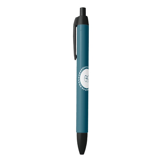 Modern Monogram Navy Blue Pen (Top (Vertical))