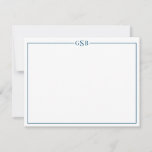 Modern Monogram Navy Blue Personal Stationery Note