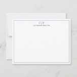 Modern Monogram Navy Blue Personal Stationery Note Card