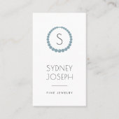 Modern Monogram Necklace Logo | Jewelry Design Business Card (Front)