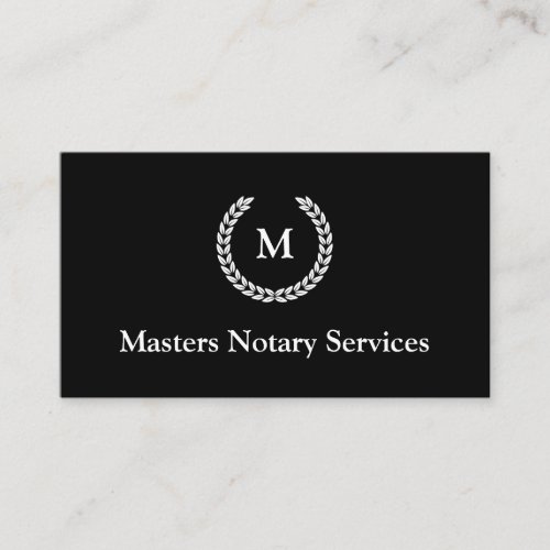 Modern Monogram Notary Public Business Card